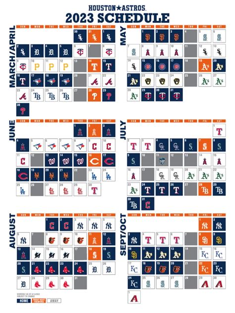 2023 Houston Astros Schedule | PDF