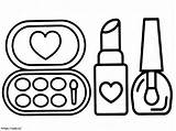 Easy Makeup Set coloring Page sketch template