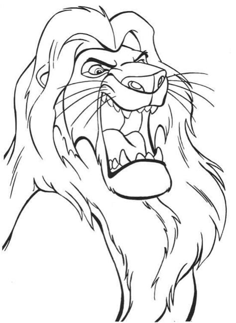 Angry Mufasa Coloring Page - Free Printable Coloring Pages for Kids