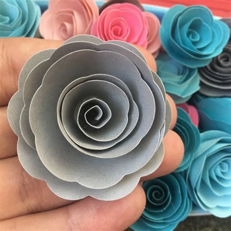 Dreamsicle Paper Roses Solid Teal and Pink Paper Flowers - Etsy