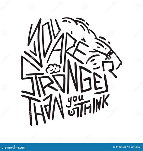 You are Stronger Than You Think - Motivational Poster Stock Vector - Illustration of handwritten ...