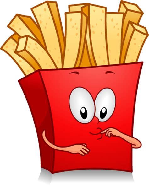 Funny french fries cartoon vector 02 - Vector Cartoon, Vector Food free download