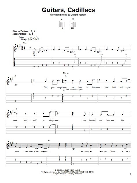 Guitars, Cadillacs | Sheet Music Direct