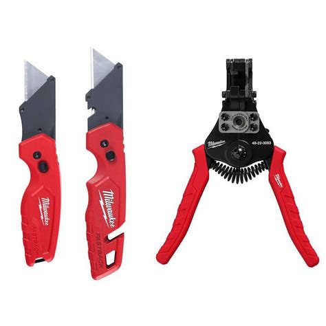 Milwaukee FASTBACK Folding Utility Knife and Compact Folding Utility ...