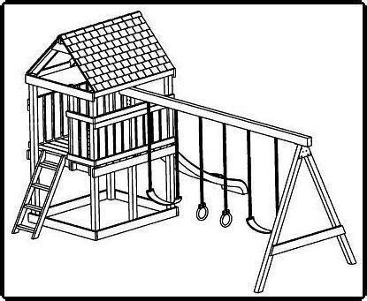 Custom Jungle Gym Plans, Swing Set Playhouse, Building Guides [SSP-DL-JG06] - $14.95 : Super ...