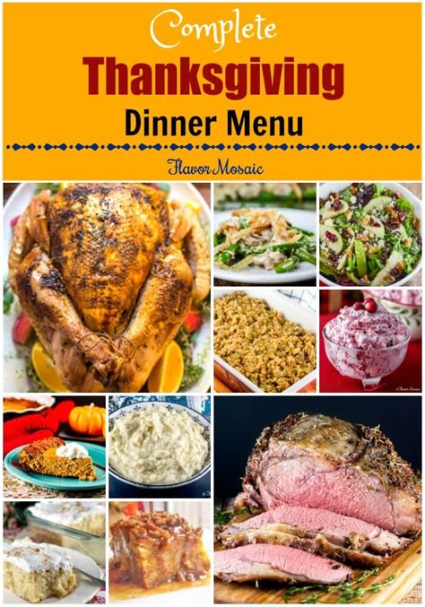 Thanksgiving Dinner Menu {With Recipes} - Flavor Mosaic