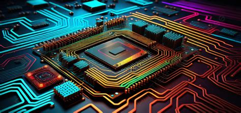 Abstract Technology Background Chip Circuit Cpu Motherboard Vector ...