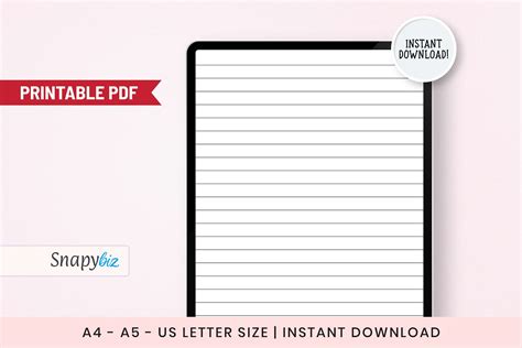 Lined Paper Printable Pdf | SnapyBiz