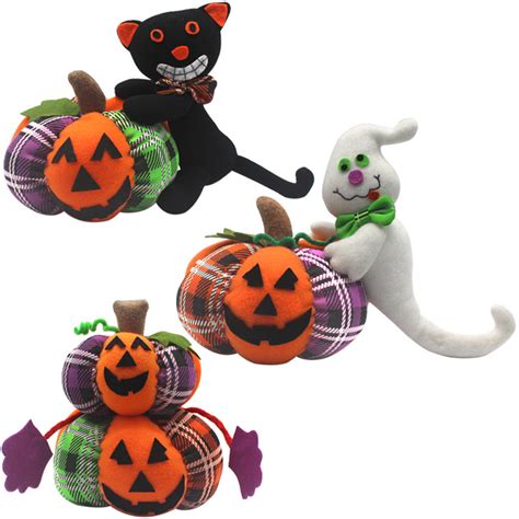 Halloween Stuffed Plush Toy 30cm Doll Pumpkin Ghost Black Cat Cartoon Party Doll – Alexnld.com