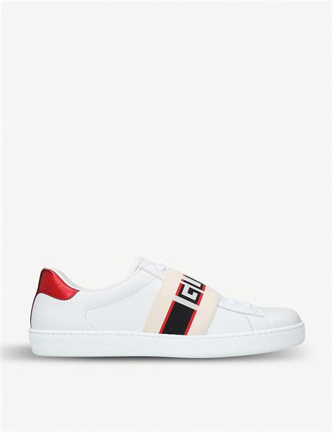 Gucci Stripe Leather Sneaker in White for Men - Save 24% - Lyst