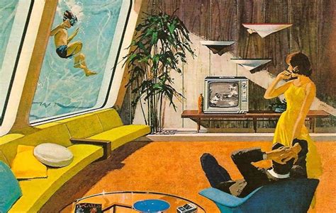 a man and woman sitting on couches in a living room next to a tv