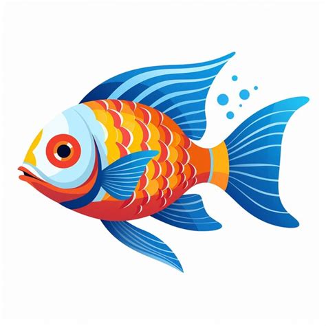 Premium AI Image | Fish Drawing Colorful Marine Artistry