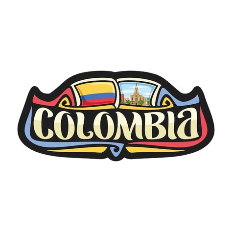 Premium Vector | Colombia Sticker Flag Logo Badge Travel Souvenir Illustration