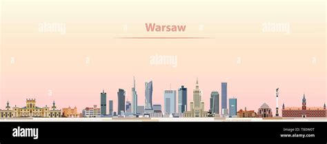 Warsaw vector city skyline at sunrise Stock Vector Image & Art - Alamy