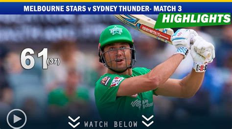 BBL Highlights: Melbourne Stars v Sydney Thunder - Match 3 - Cricket Revolt