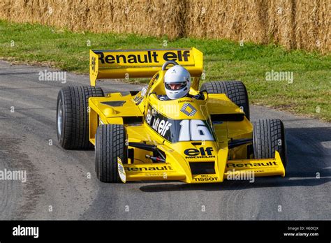 1977 Renault RS01 F1 with driver René Arnoux at the 2016 Goodwood Festival of Speed, Sussex, UK ...