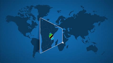 Premium Vector | Detailed world map with pinned enlarged map of tanzania and neighboring ...