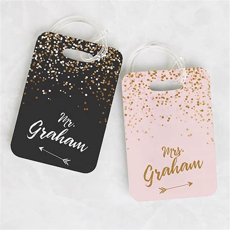 Personalized Luggage Tags - Sparkling Love