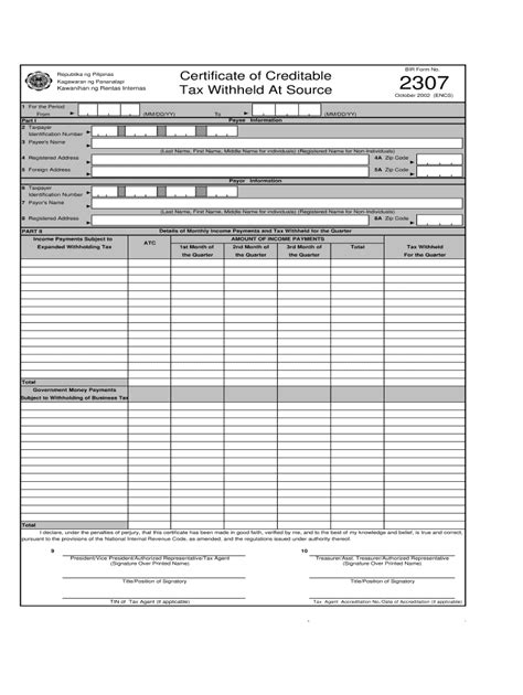 BIR Form 2307 Word Format - Fill Out and Sign Printable PDF Template ...