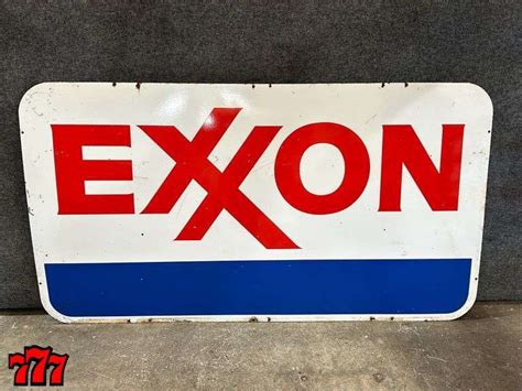 7ft. Vintage Metal Exxon Sign - 777 Auction Company