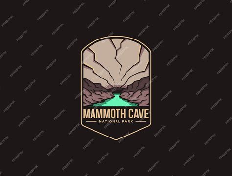 Premium Vector | Emblem patch logo illustration of mammoth cave ...