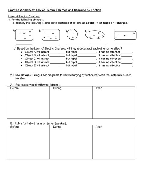 3b. WS - Charging by Friction Worksheet 2015 PDF - BIO1060 - Studocu