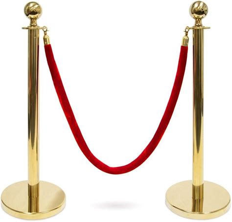 2Pcs Rope Safety Barriers, Stainless Steel Stanchions, Great for Home Movie Theatre Room ...