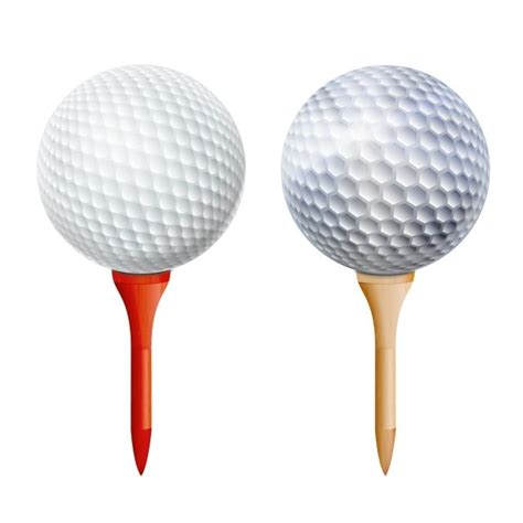 Golf Tee Vector Art PNG, Realistic Golf Ball On Tee Vector Isolated ...