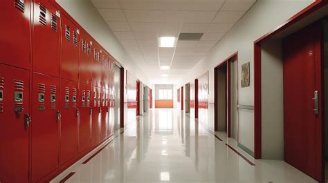 Premium AI Image | Modern Corridor of an American School with Lockers