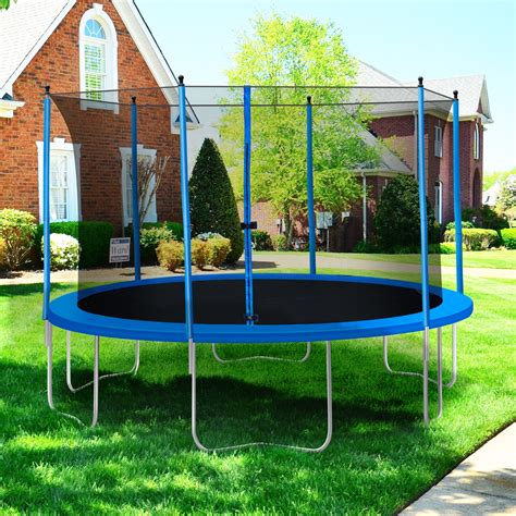 Trampoline, 13FT Kids Trampolines with Enclosure Net and 6 Heavy Steel ...