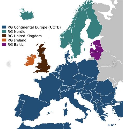 Map of interconnected electricity grids in Europe : r/europe