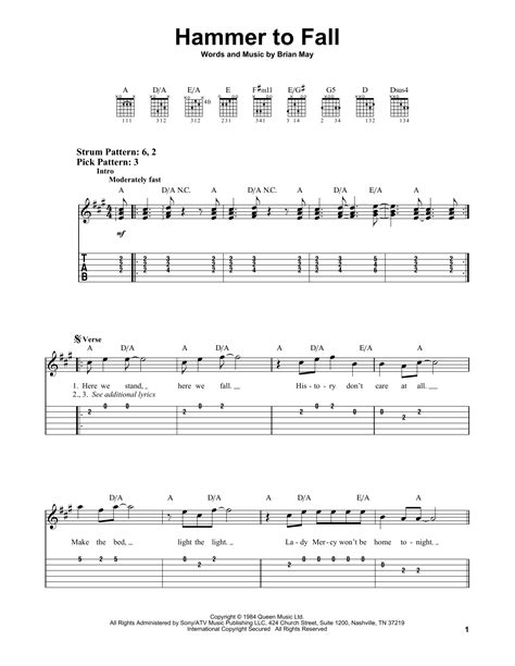 Hammer To Fall by Queen - Easy Guitar Tab - Guitar Instructor