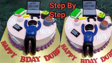 Office Theme Birthday Cake | Work From Home Theme Cake | Office Cake Recipe - YouTube