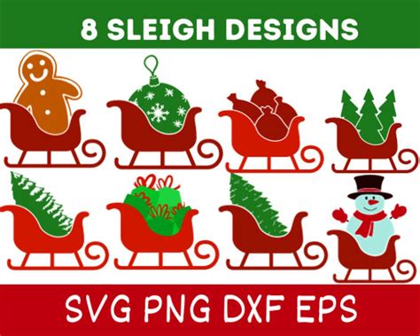 Christmas Sleigh Svg, Christmas Night SVG, Santa Sleigh SVG ...