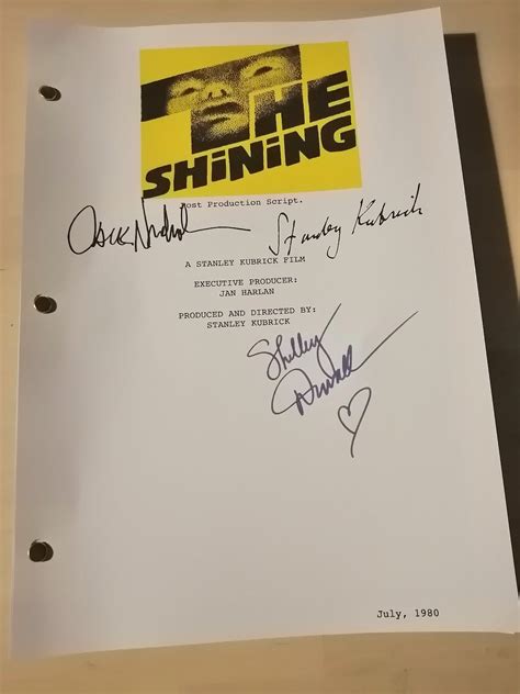 The Shining Movie Script with Signatures / Autographs Reprint | Etsy