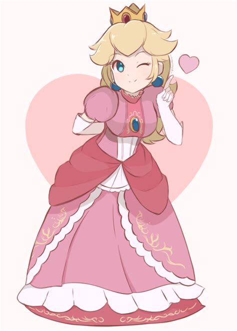 Princess Peach - Wink Taunt (Full Colored Sketch) by https://www ...