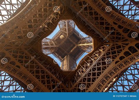 Eiffel Tower from Inside View Stock Image - Image of park, landscape ...