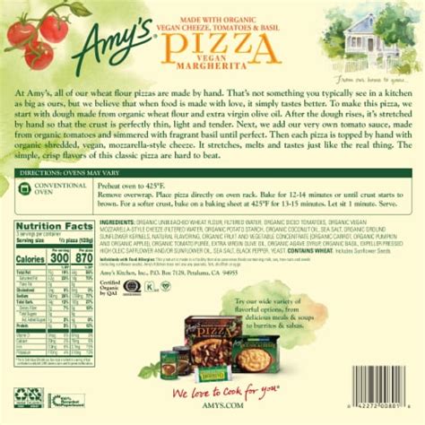 Amy's Margherita Vegan Original Crust Frozen Pizza, 13.5 oz - Fry’s ...