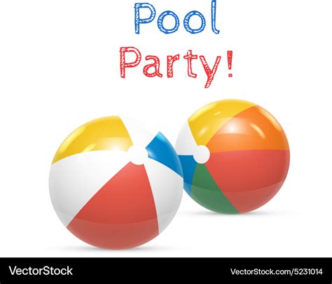 Pool party beach balls isolated on white Vector Image