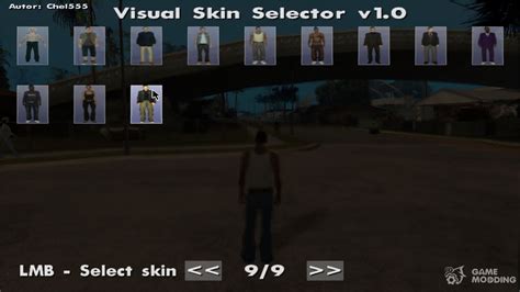 Visual Skin Selector v1.0 for GTA San Andreas