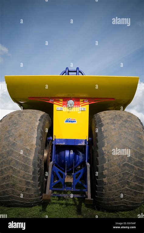 tractor puller pulling tires tyres wheels large big cut rubber grip shallow tread Stock Photo ...