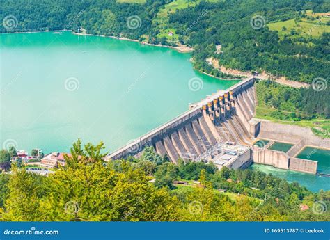 View from Above on Perucac Lake with Hydroelectric Dam in Serbia Stock Image - Image of ...