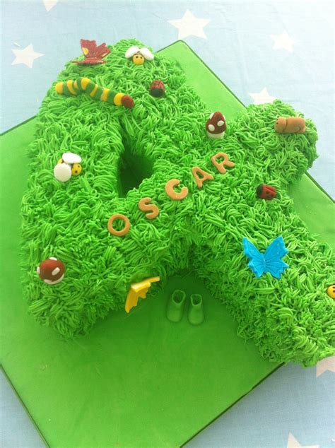 Creepy crawly number 4 cake | Number 4 cake, 4th birthday cakes, Cake designs birthday