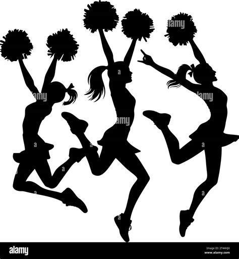 Cheerleaders in action Black and White Stock Photos & Images - Alamy