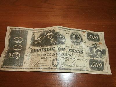 1840 The Republic of Texas 500 Dollar Note No.1381 | #453736912