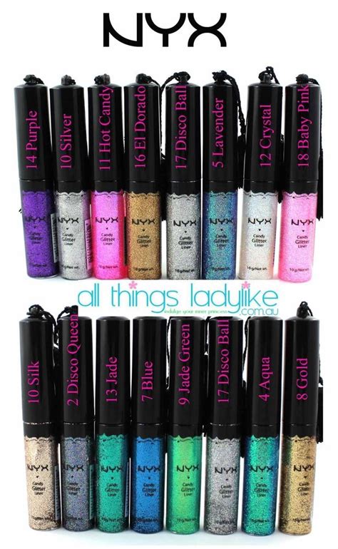 NYX Candy Glitter eyeliner bulk pack @thingsladylike #EyelinerPencil #glittereyeliner NYX Candy ...