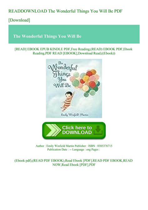 READDOWNLOAD The Wonderful Things You Will Be PDF [Download] by ...