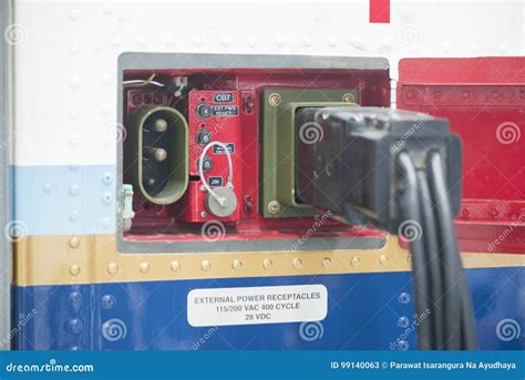 Aircraft External Power Connector Plug. Stock Image - Image of auxilary, airplane: 99140063