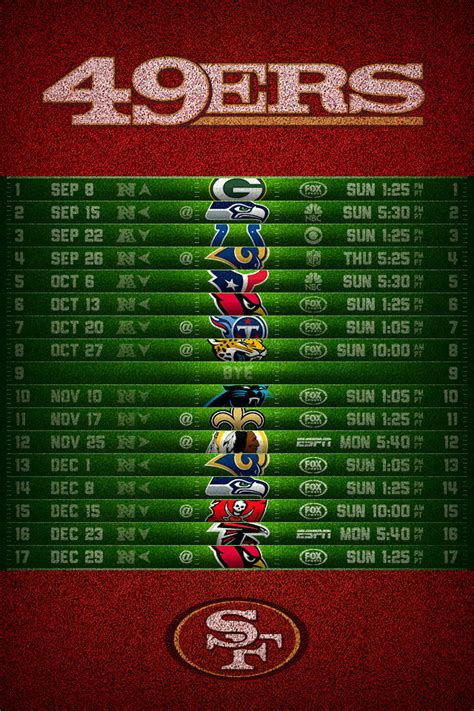 🔥 Download San Francisco 49ers Schedule iPhone Wallpaper by @stacyyoung ...