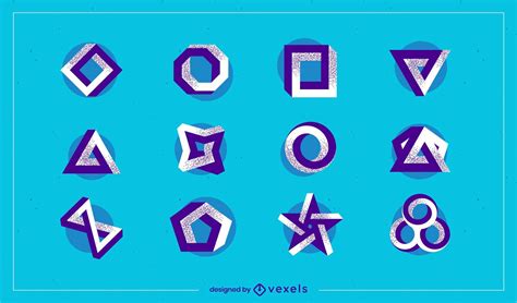 Abstract Shapes Logo Set Vector Download